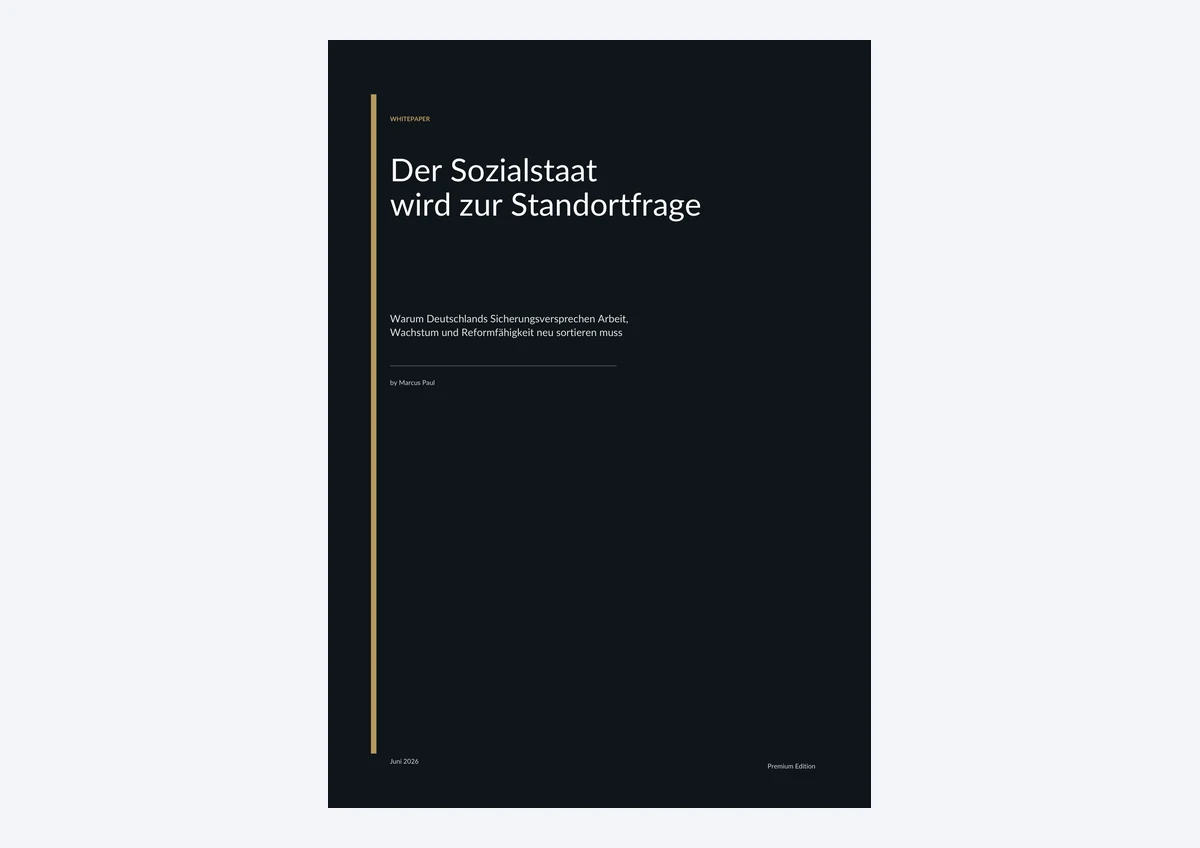 PDF-Cover: Der Sozialstaat wird zur Standortfrage