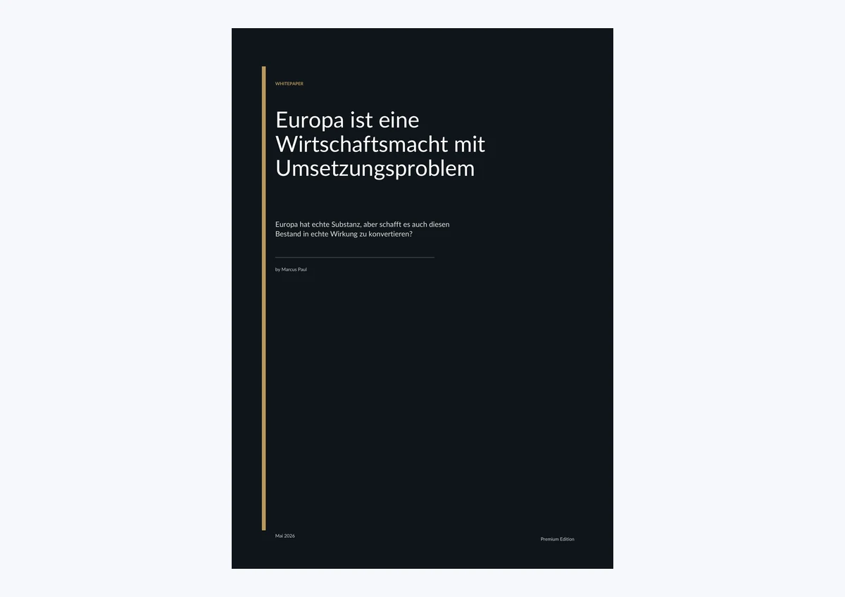 PDF-Cover: Europa ist eine Wirtschaftsmacht mit Umsetzungsproblem