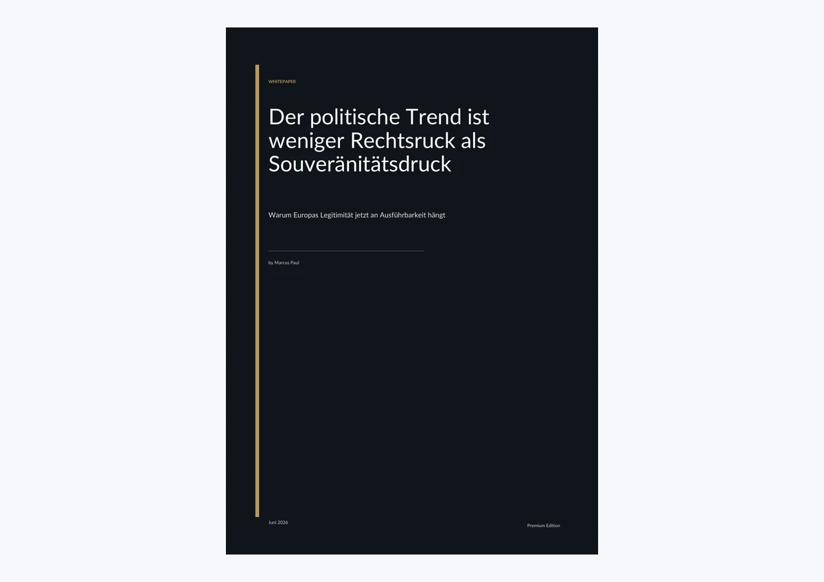 PDF-Cover: Der politische Trend ist weniger Rechtsruck als Souveränitätsdruck
