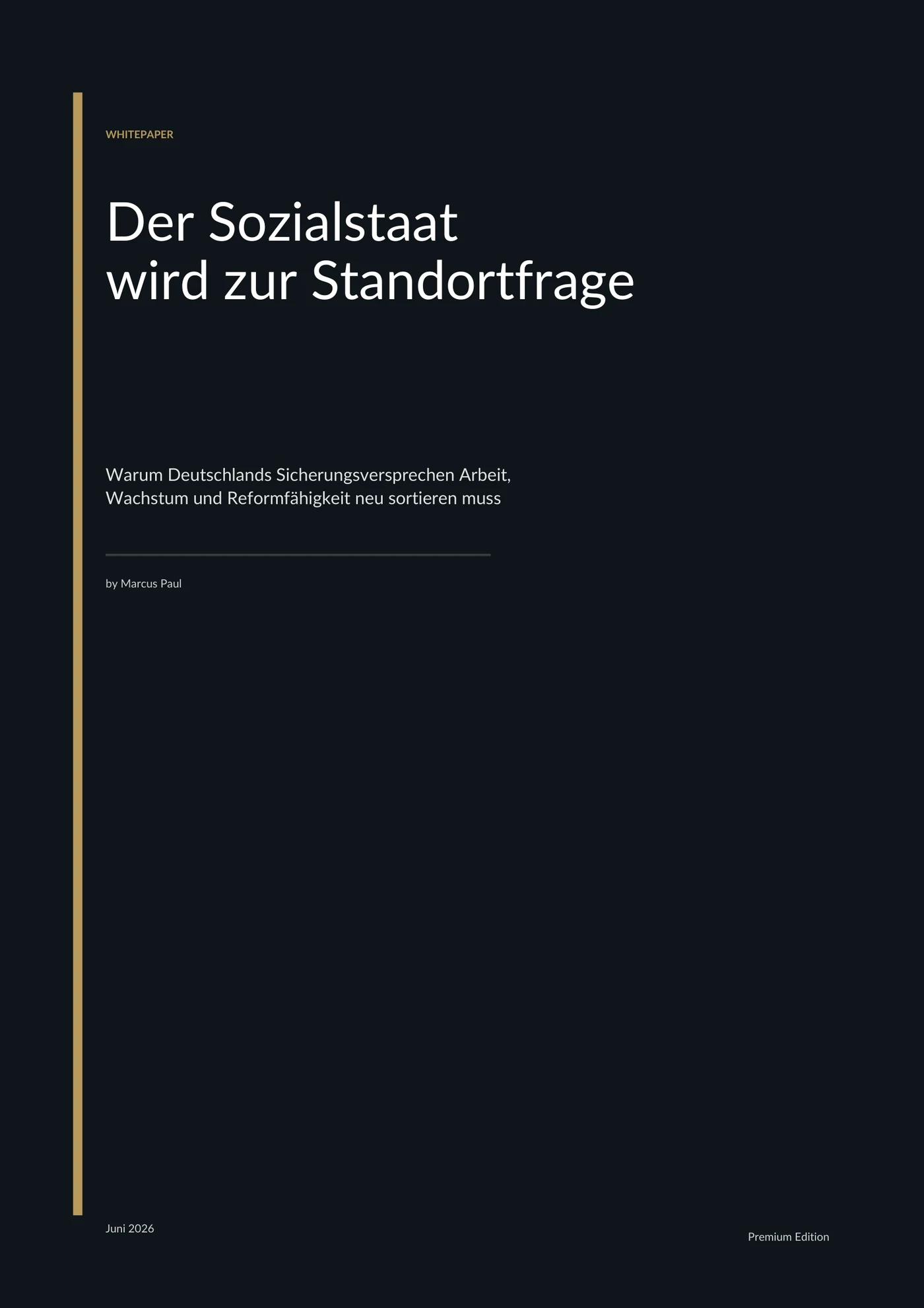 Cover: Der Sozialstaat wird zur Standortfrage