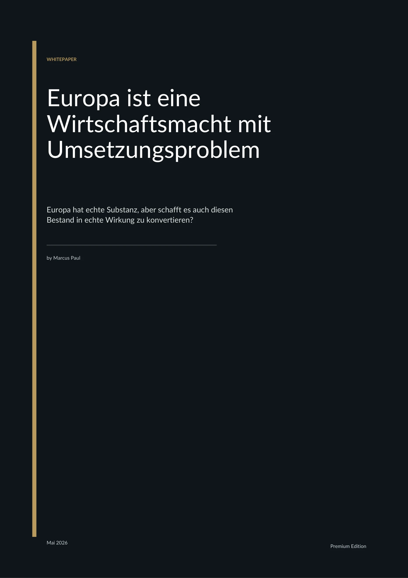 Cover: Europa ist eine Wirtschaftsmacht mit Umsetzungsproblem