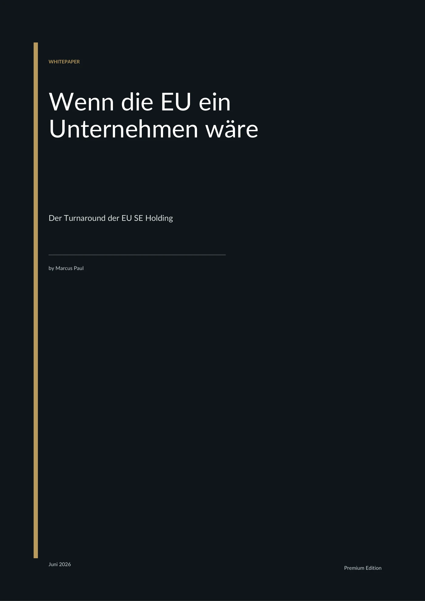 Cover: Wenn die EU ein Unternehmen wäre