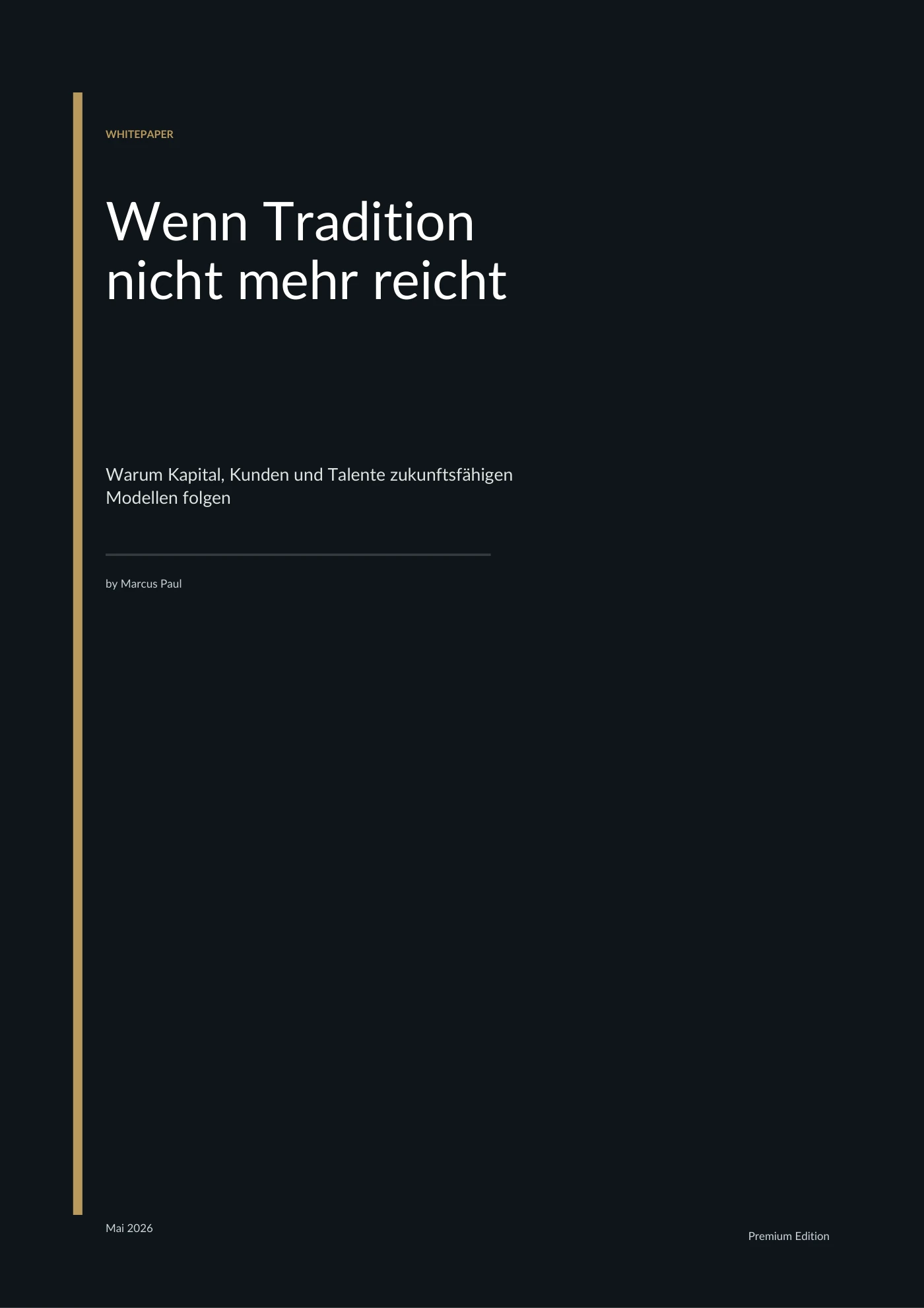 Cover: Wenn Tradition nicht mehr reicht