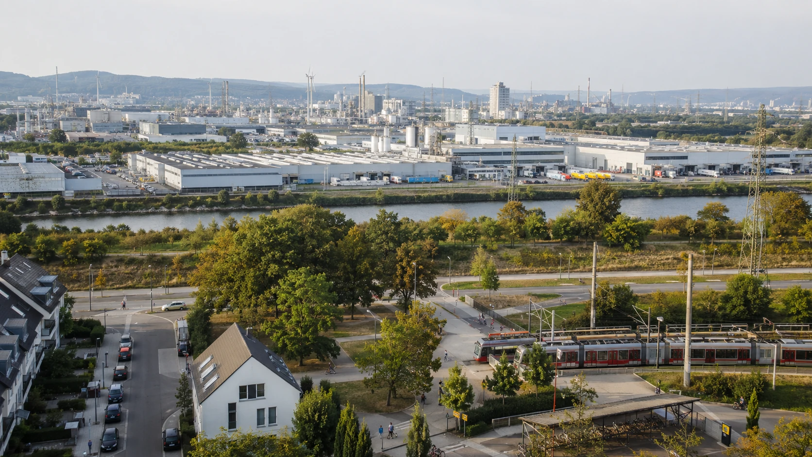 Moderne industrielle Produktionslinie als Motiv für Erneuerungsfähigkeit